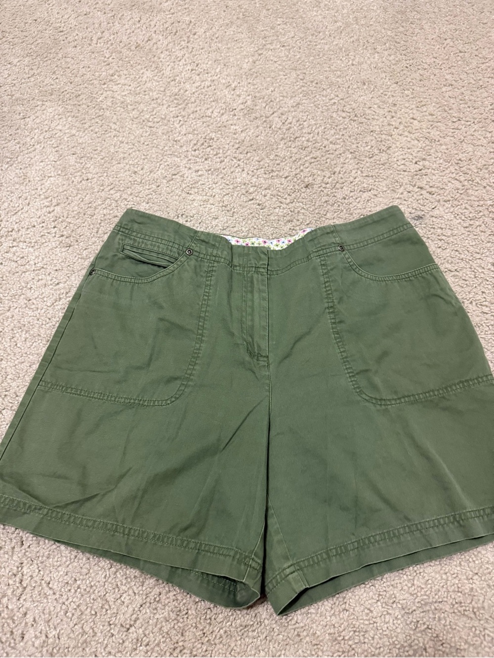 J. Jill Olive Green Utility Bermuda Shorts